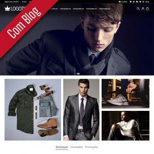 Loja Virtual Pronta Tema Magento 2 Moda Masculina - Com Blog